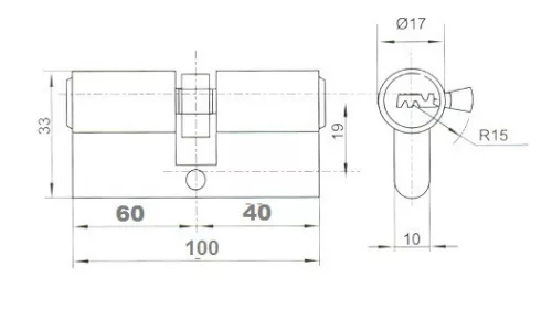 Anbo hengerzárbetét 40/60 5 fúrtkulcsos m.nikk 2300