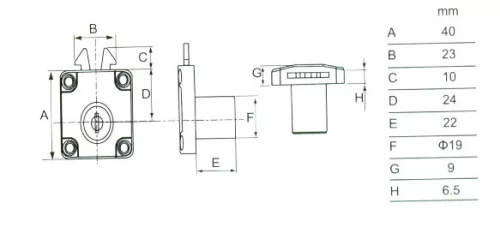 Anbo cilinderes bútorzár rász. ollós fl238 amig2 ,303336