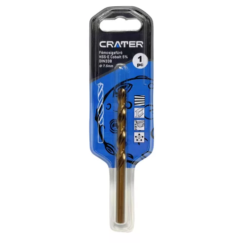 Crater fémcsigafúró 7,5mm hss-e cobalt 5% d:338 bliszteres