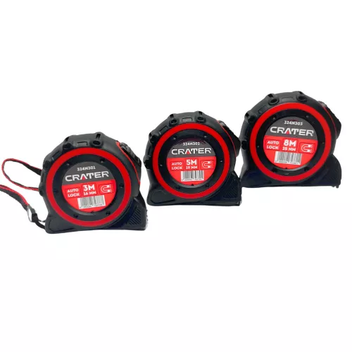 Crater mérőszalag 8m/25mm autostop+mágnes+rögz.