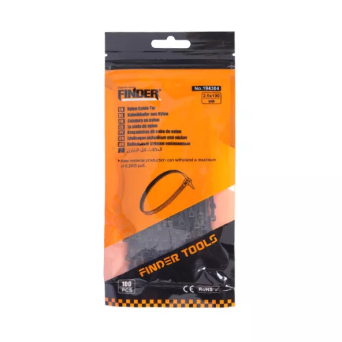Finder kábelkötegelő 2,5x100 fekete 100db 194304