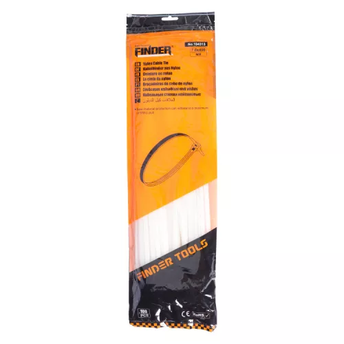 Finder kábelkötegelő 7,6x400 fehér 100db 194313